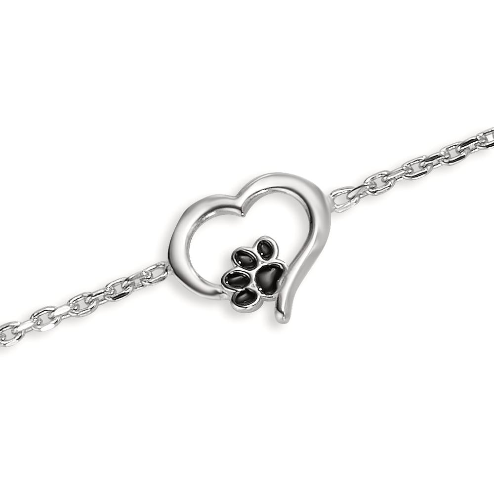 Bracelet Silver Rhodium plated Paw 17-19 cm