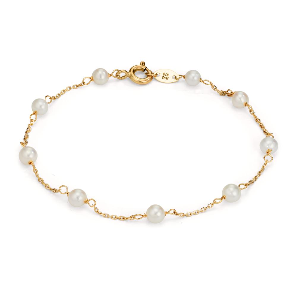 Bracelet 9k Yellow Gold Freshwater pearl 16-18.5 cm