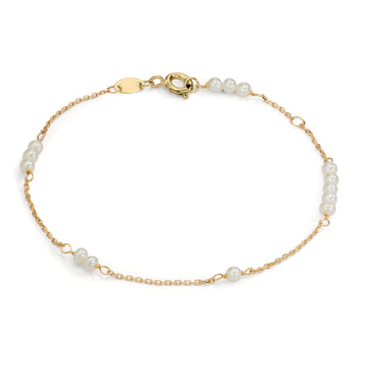 Bracelet 9k Yellow Gold Freshwater pearl 16-18.5 cm