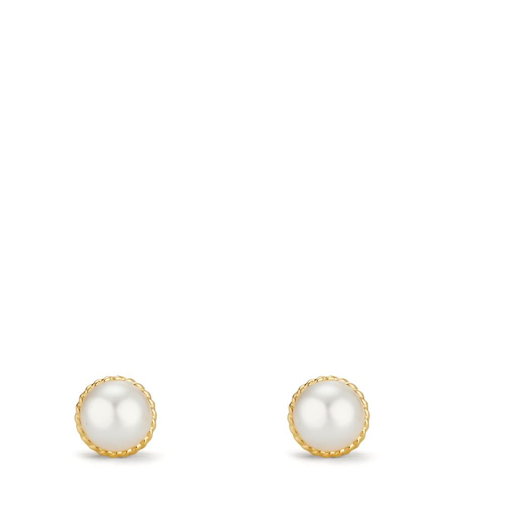 Stud earrings 9k Yellow Gold Freshwater pearl Ø5 mm