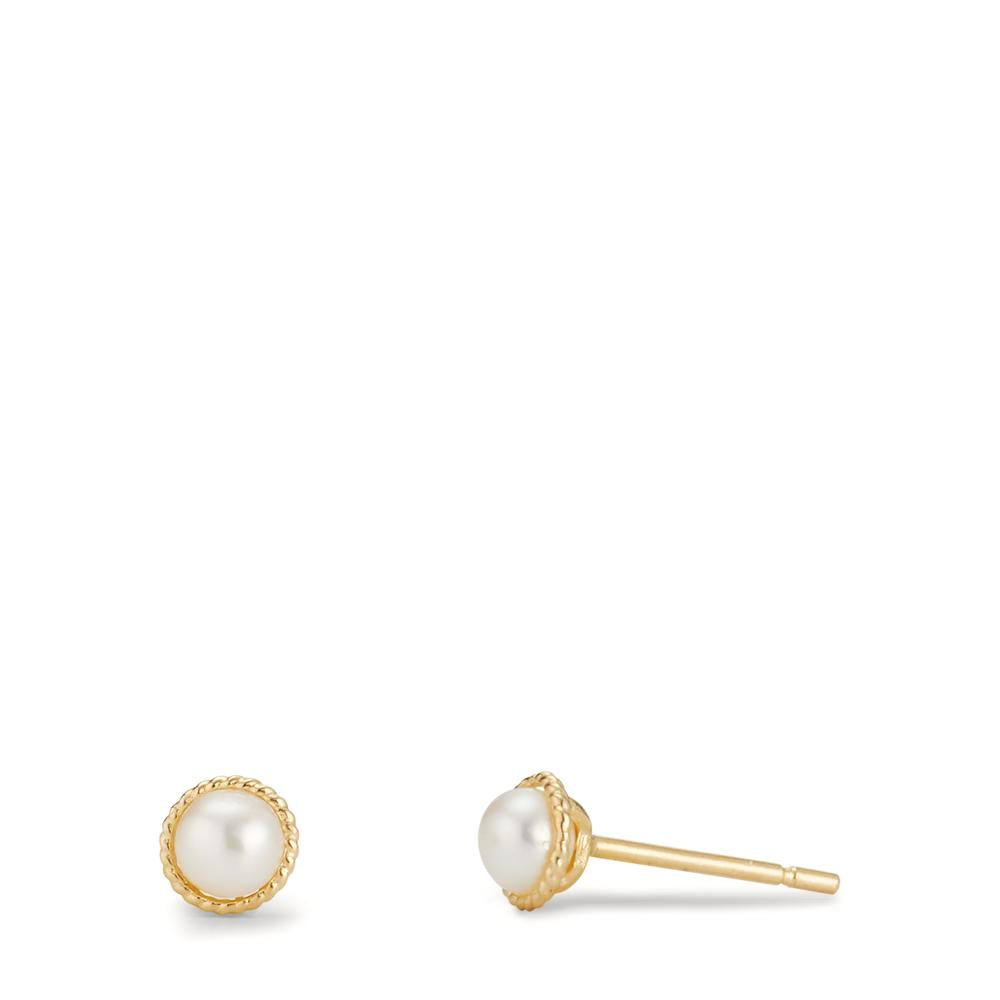 Stud earrings 9k Yellow Gold Freshwater pearl Ø4 mm