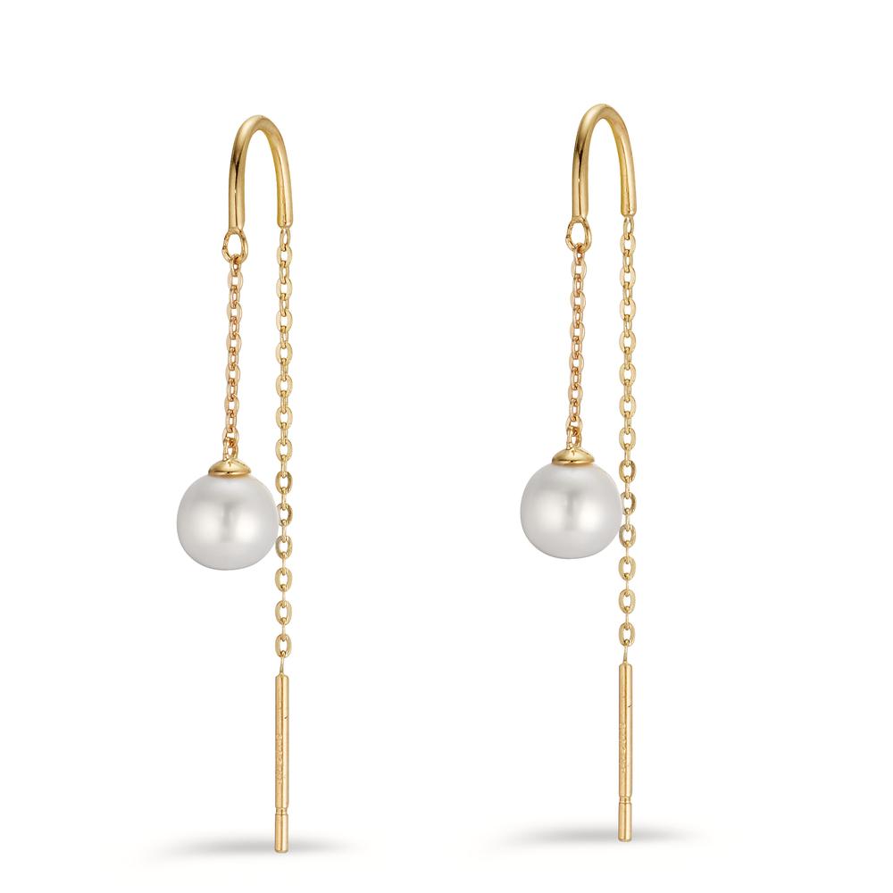 Threader Earrings 9k Yellow Gold Freshwater pearl