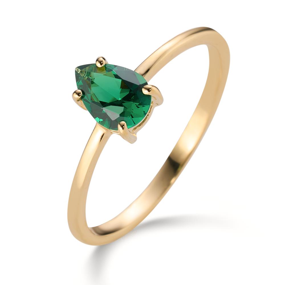 Ring 14k Yellow Gold Zirconia Green