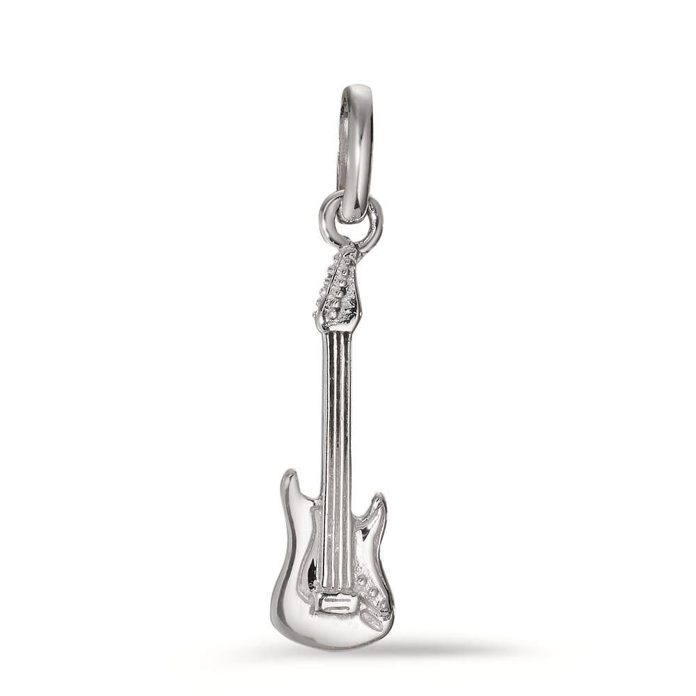 Pendant Silver Rhodium plated Guitar