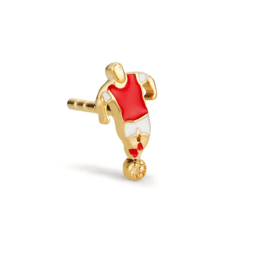 Single stud earring 9k Yellow Gold Lacquered Football