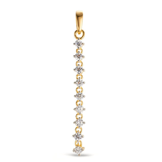 Pendant 9k Yellow Gold Zirconia 9 Stones