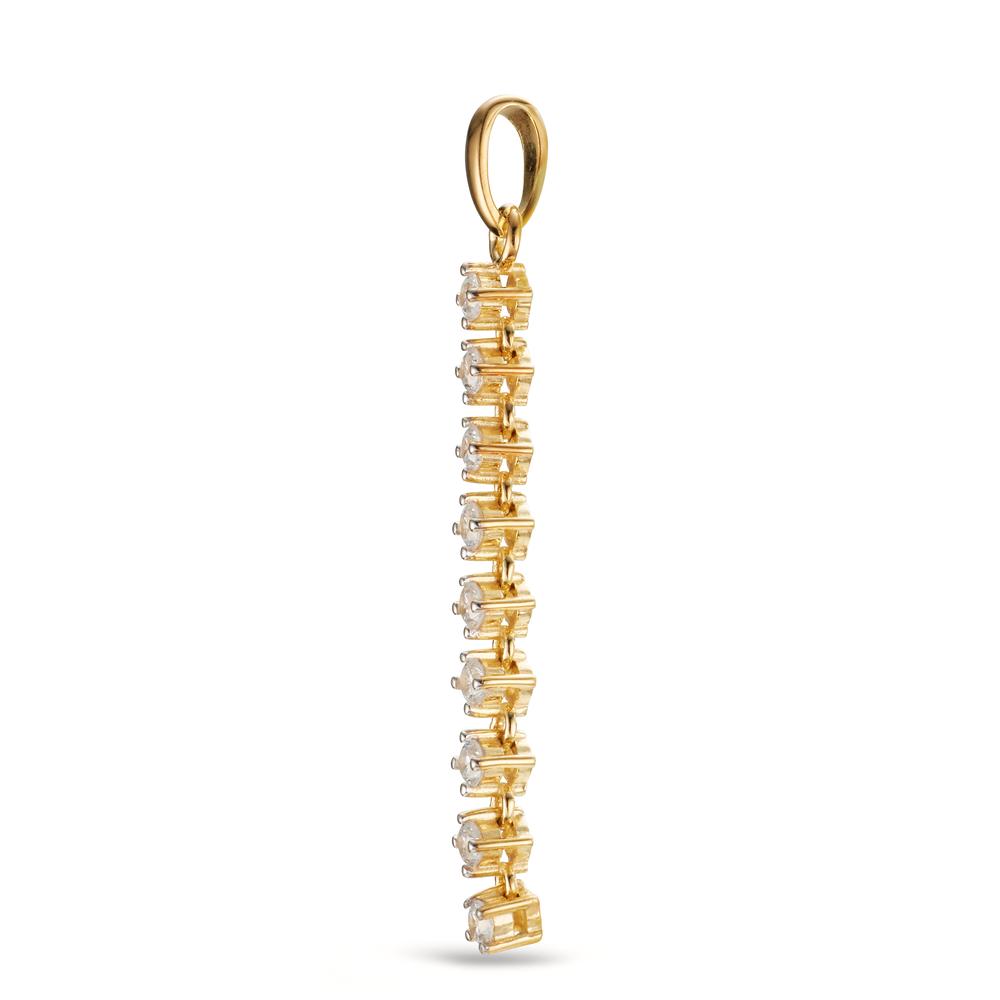 Pendant 9k Yellow Gold Zirconia 9 Stones