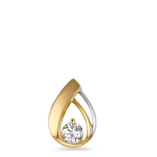 Pendant 9k Yellow Gold Zirconia Bicolor