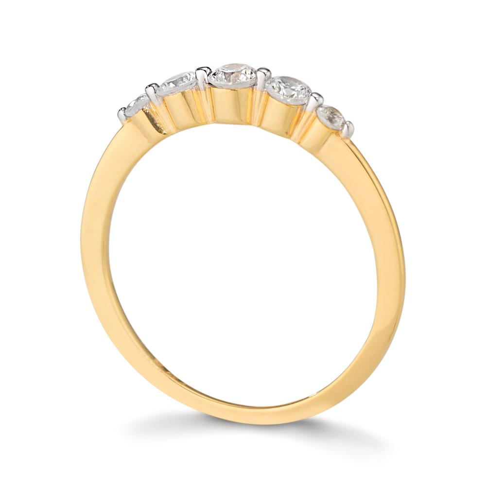 Ring 9k Yellow Gold Zirconia 5 Stones