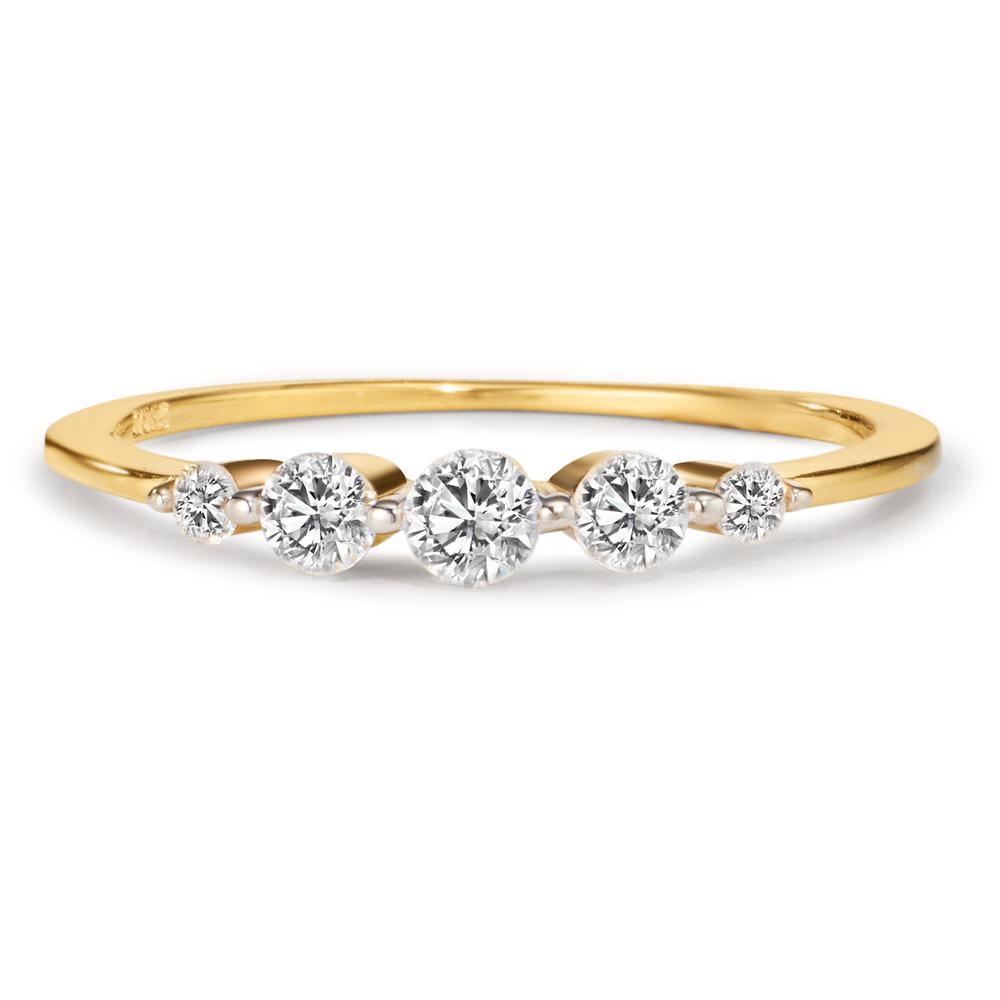 Ring 9k Yellow Gold Zirconia 5 Stones