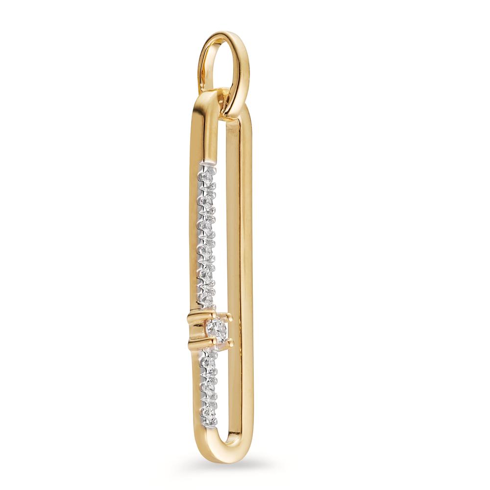 Pendant 9k Yellow Gold Zirconia 10 Stones