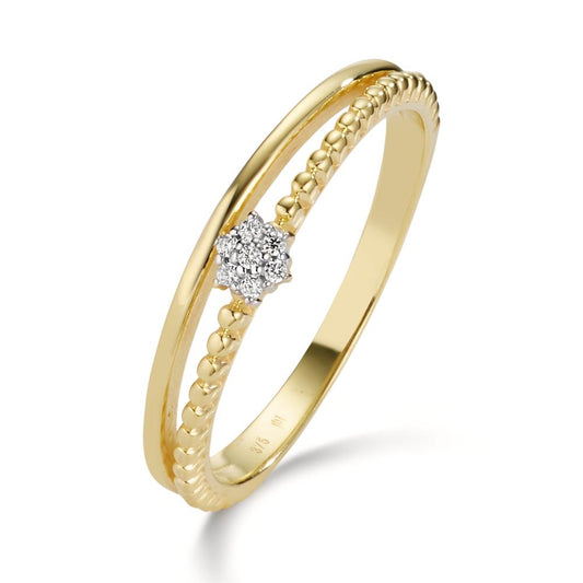 Ring 9k Yellow Gold Zirconia 7 Stones