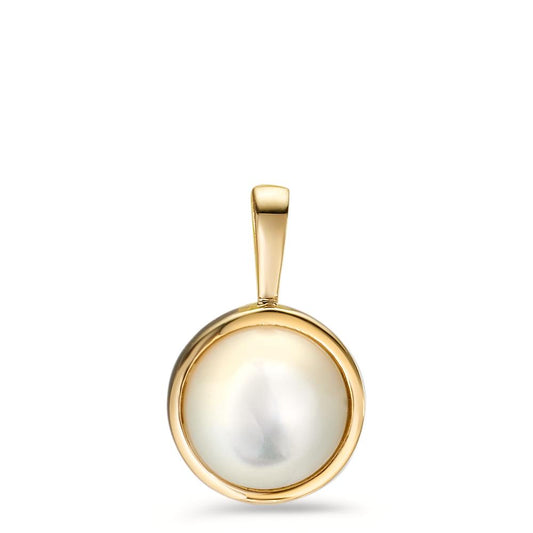 Pendant 9k Yellow Gold Mother of pearl Ø8.5 mm