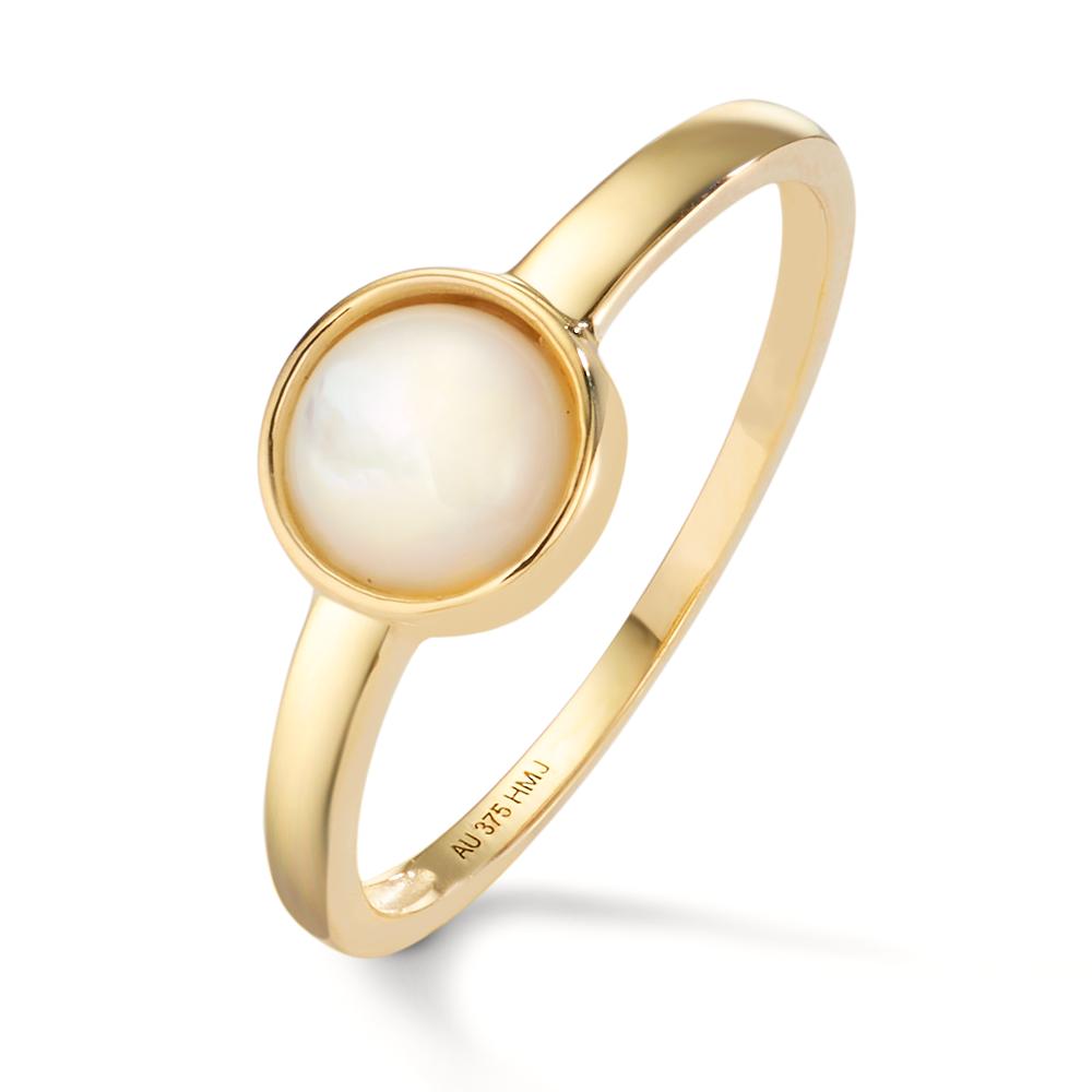 Ring 9k Yellow Gold Mother of pearl Ø7 mm