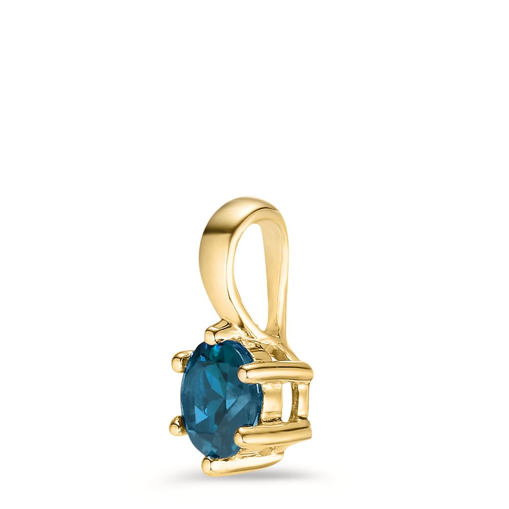 Pendant 9k Yellow Gold London Blue Topaz Ø5.5 mm