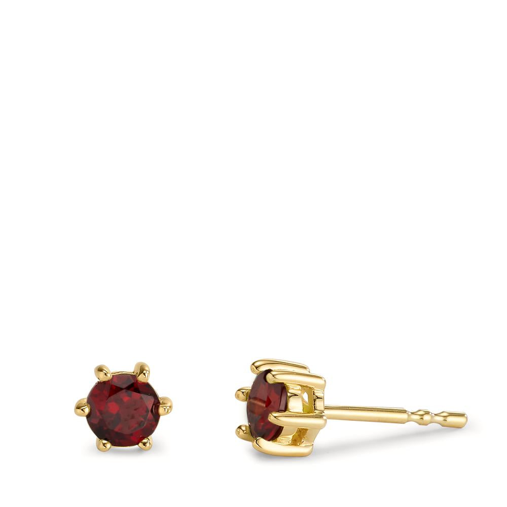 Stud earrings 9k Yellow Gold Garnet 2 Stones