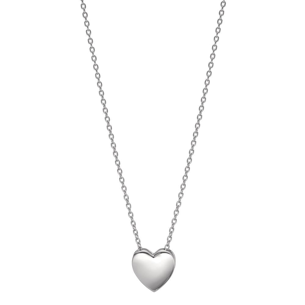 Necklace Silver Rhodium plated Heart 42-45 cm