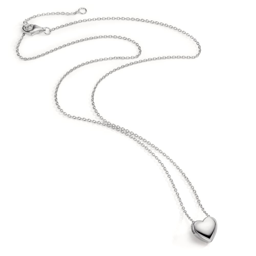 Necklace Silver Rhodium plated Heart 42-45 cm