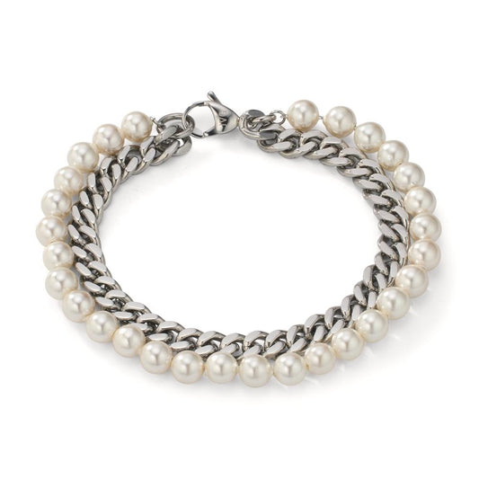 Bracelet Stainless steel Shining pearls 21 cm