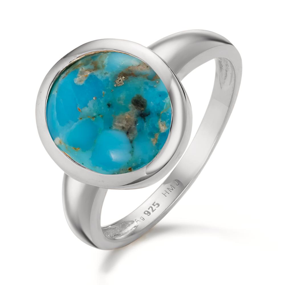 Ring Silver Turquoise Rhodium plated