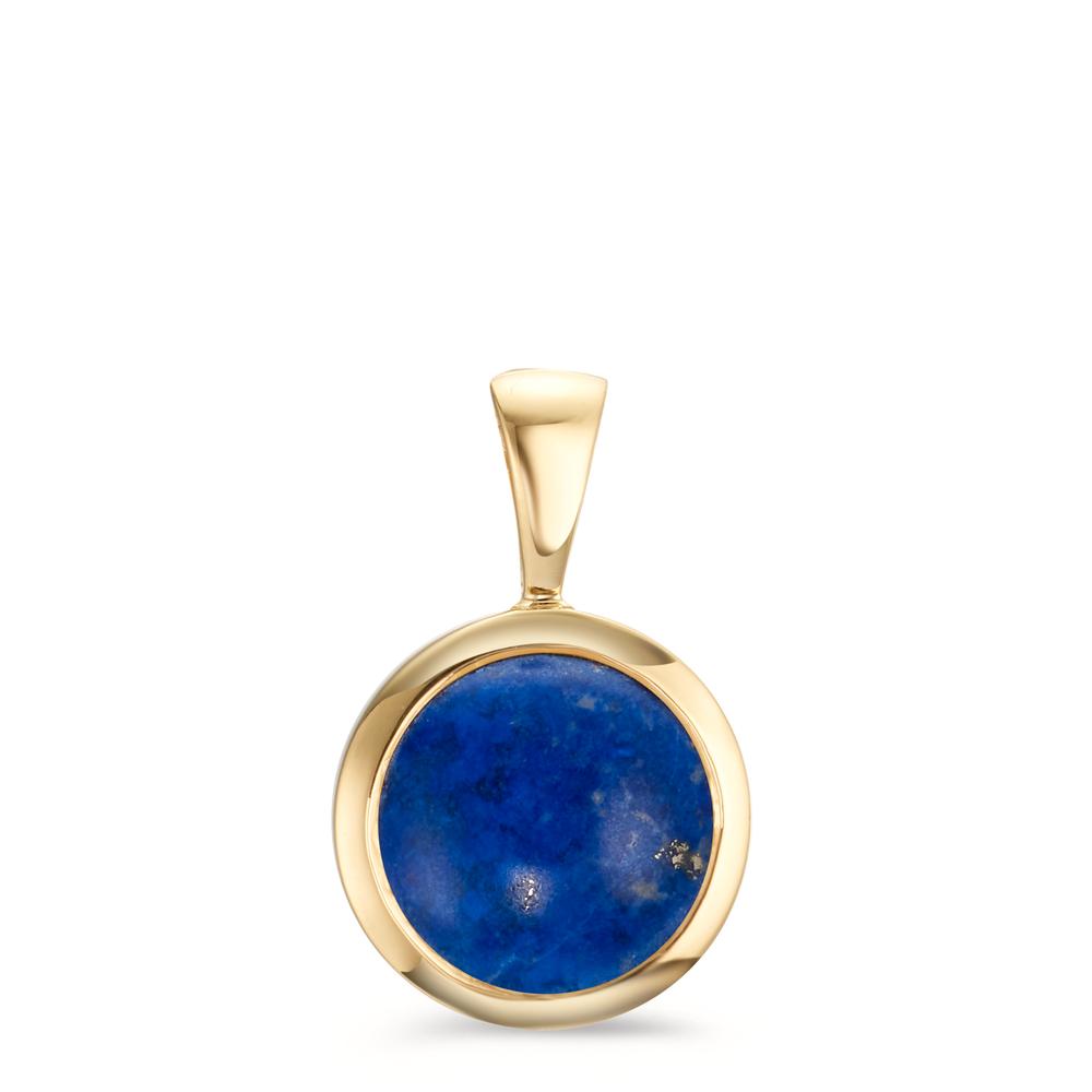 Pendant Silver Lapis Lazuli Yellow Gold plated Ø14.5 mm