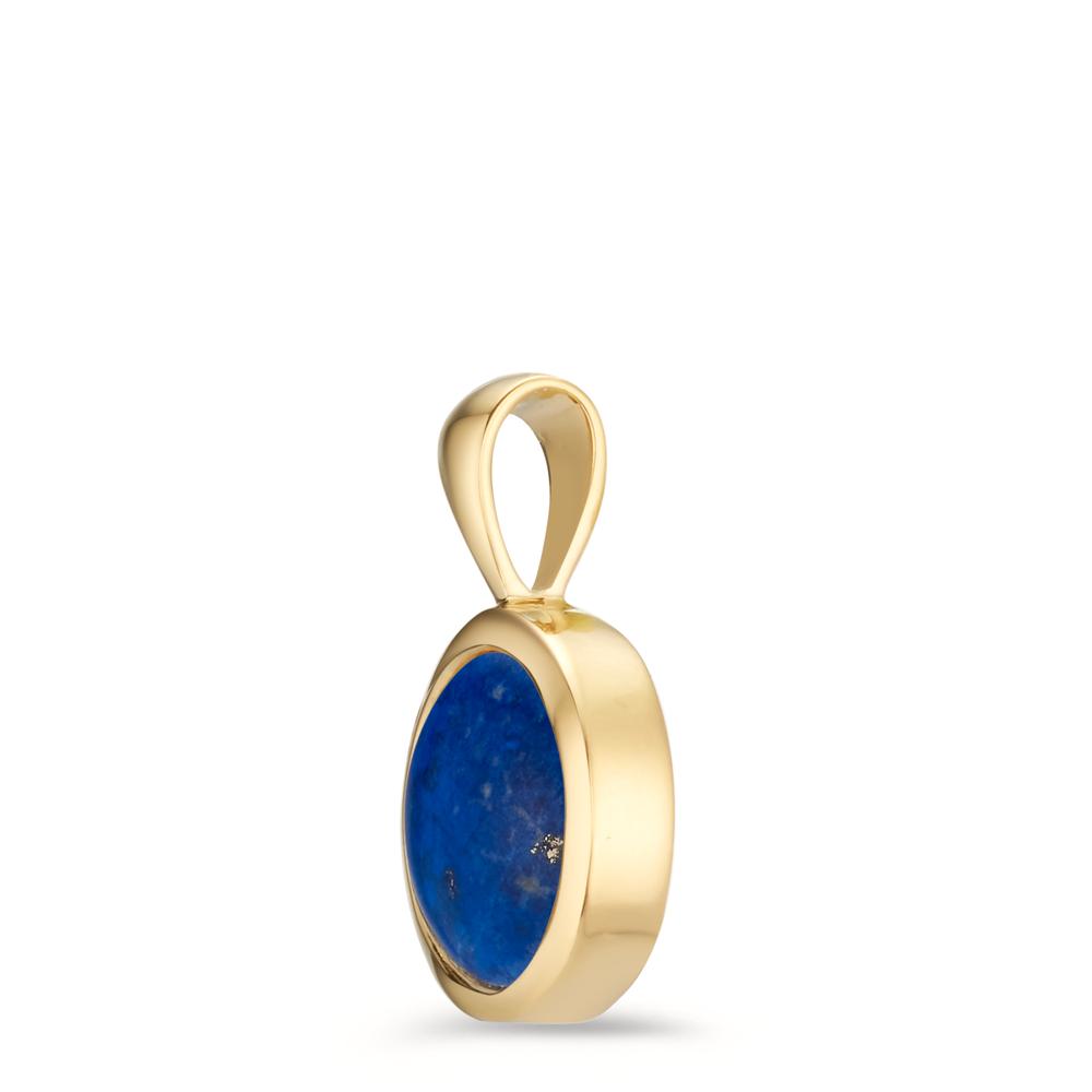 Pendant Silver Lapis Lazuli Yellow Gold plated Ø14.5 mm