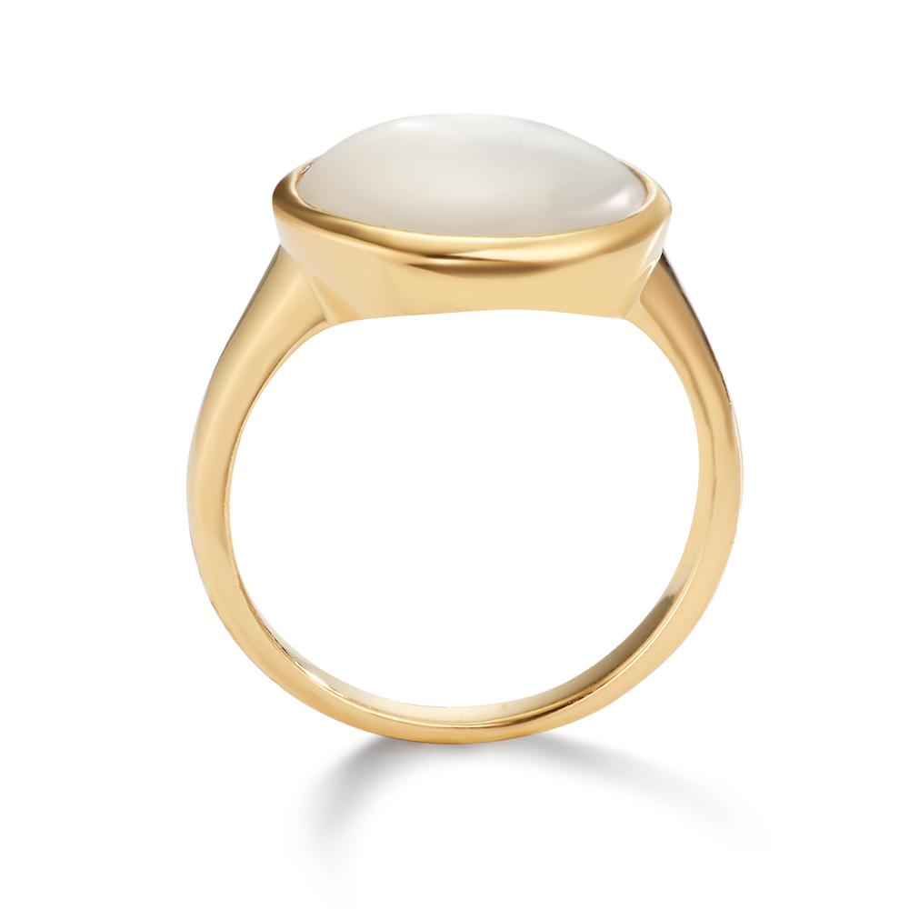 Ring Silver Yellow Gold plated Mother of pearl