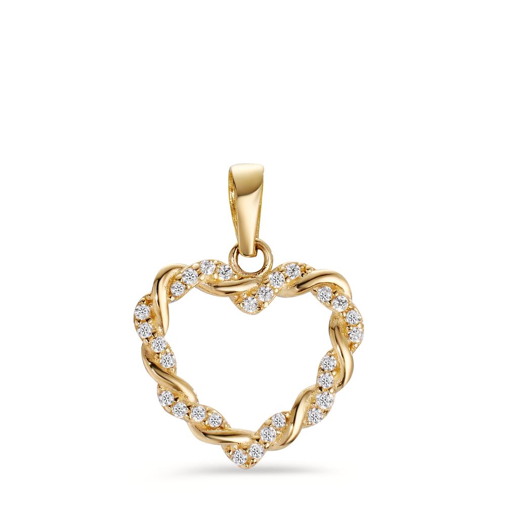 Pendant 14k Yellow Gold Zirconia Heart Ø14.5 mm