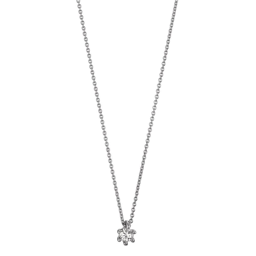 Necklace 18k White Gold Diamond 0.06 ct, w-si 40-42 cm