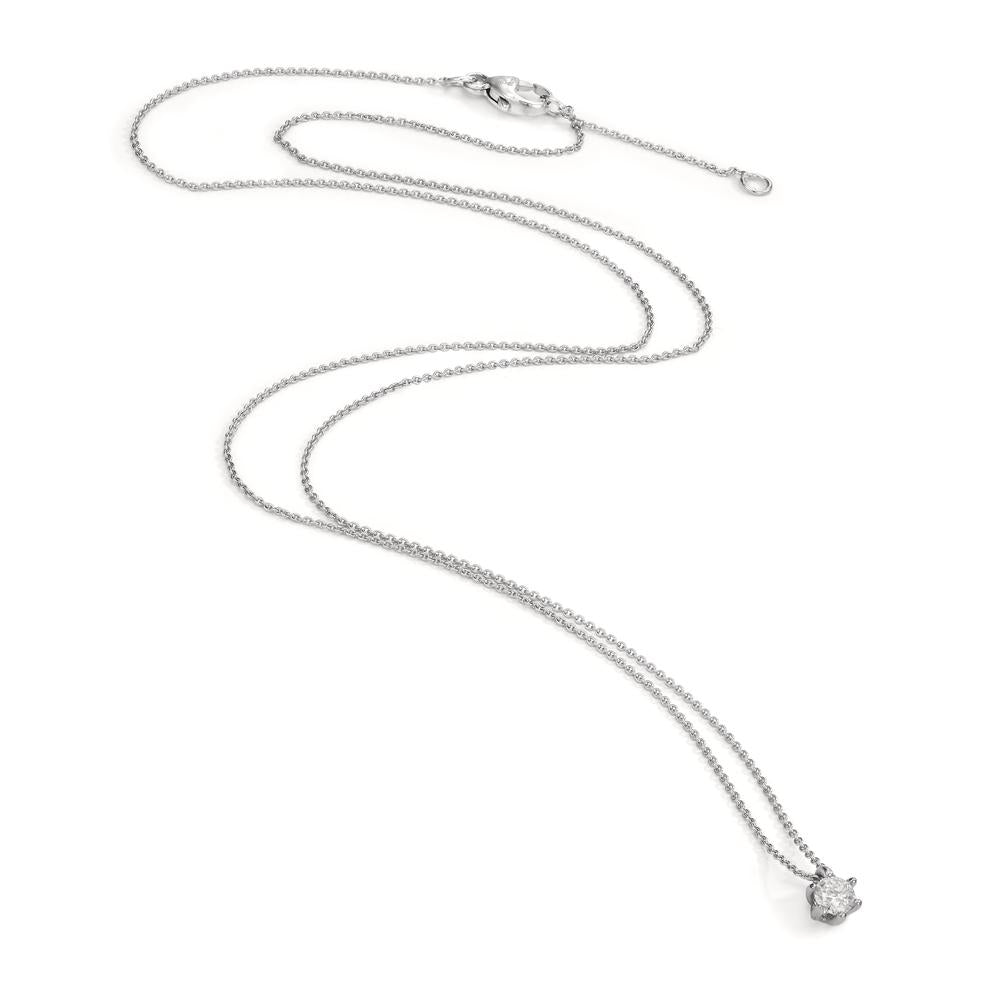 Necklace 18k White Gold Diamond 0.10 ct, w-si 40-42 cm