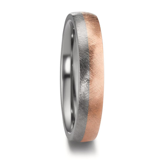 Wedding Ring Zirconium, 18k Red Gold