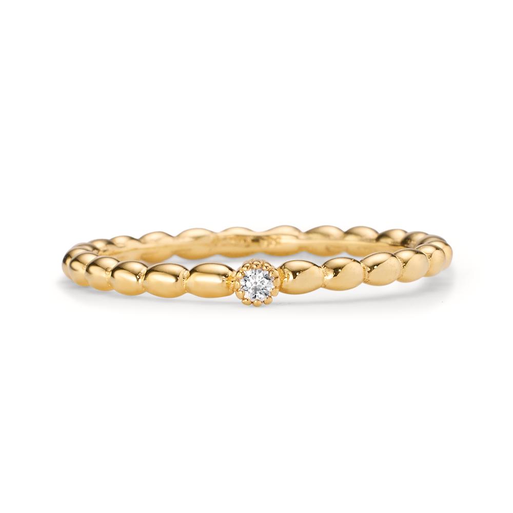 Solitaire ring 14k Yellow Gold Diamond 0.025 ct, w-si