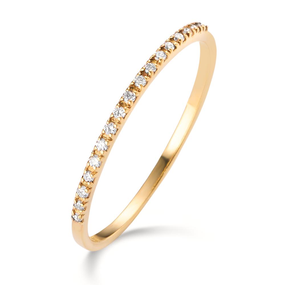 Memory ring 14k Yellow Gold Diamond 0.059 ct, 17 Stones, w-si