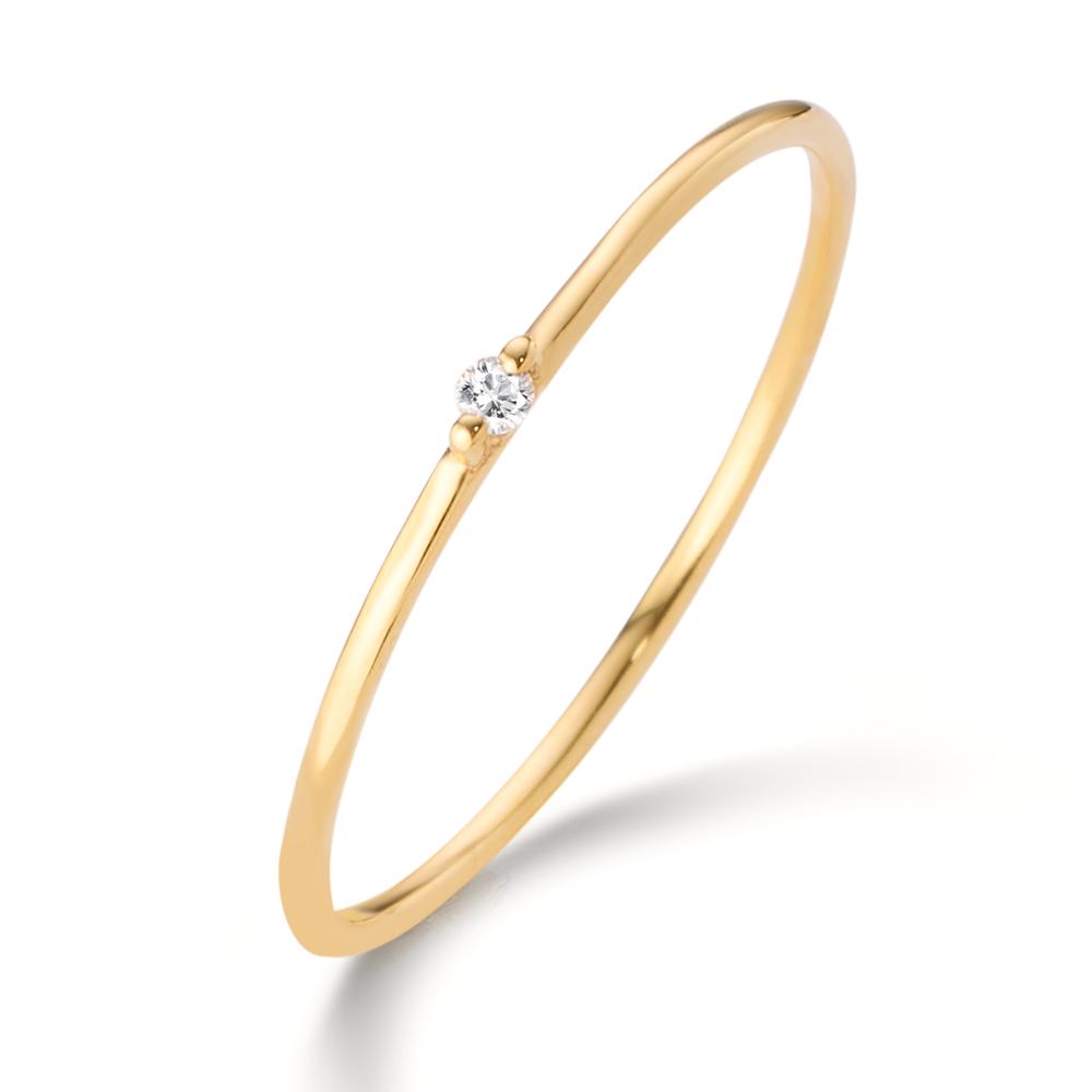 Solitaire ring 14k Yellow Gold Diamond 0.012 ct, w-si