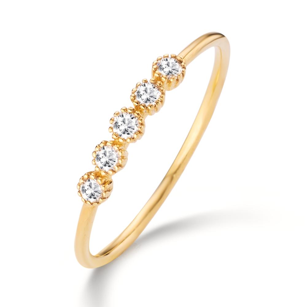 Ring 14k Yellow Gold Diamond 0.125 ct, 5 Stones, w-si