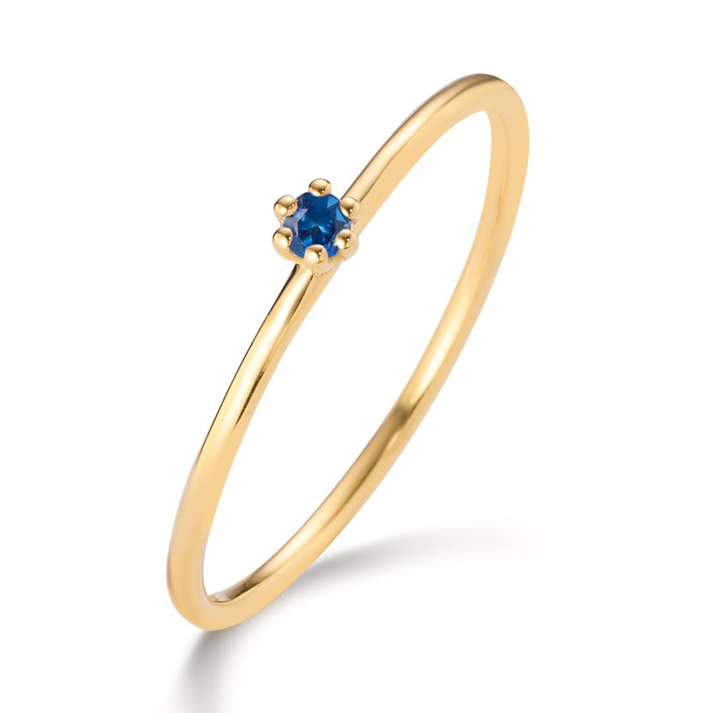 Solitaire ring 14k Yellow Gold Sapphire 0.04 ct