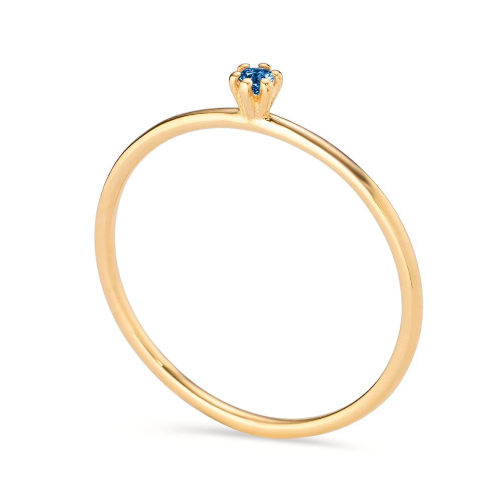 Solitaire ring 14k Yellow Gold Sapphire 0.04 ct