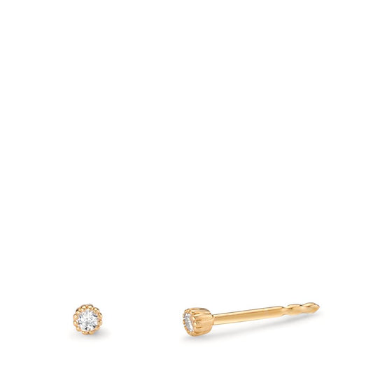 Stud earrings 14k Yellow Gold Diamond 0.05 ct, 2 Stones, w-si Ø2.5 mm
