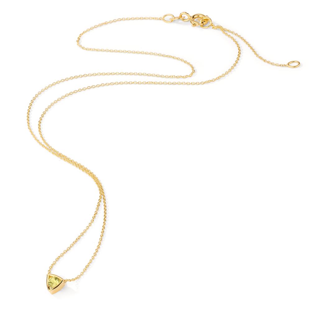 Necklace 14k Yellow Gold Peridot 0.12 ct 39-42 cm