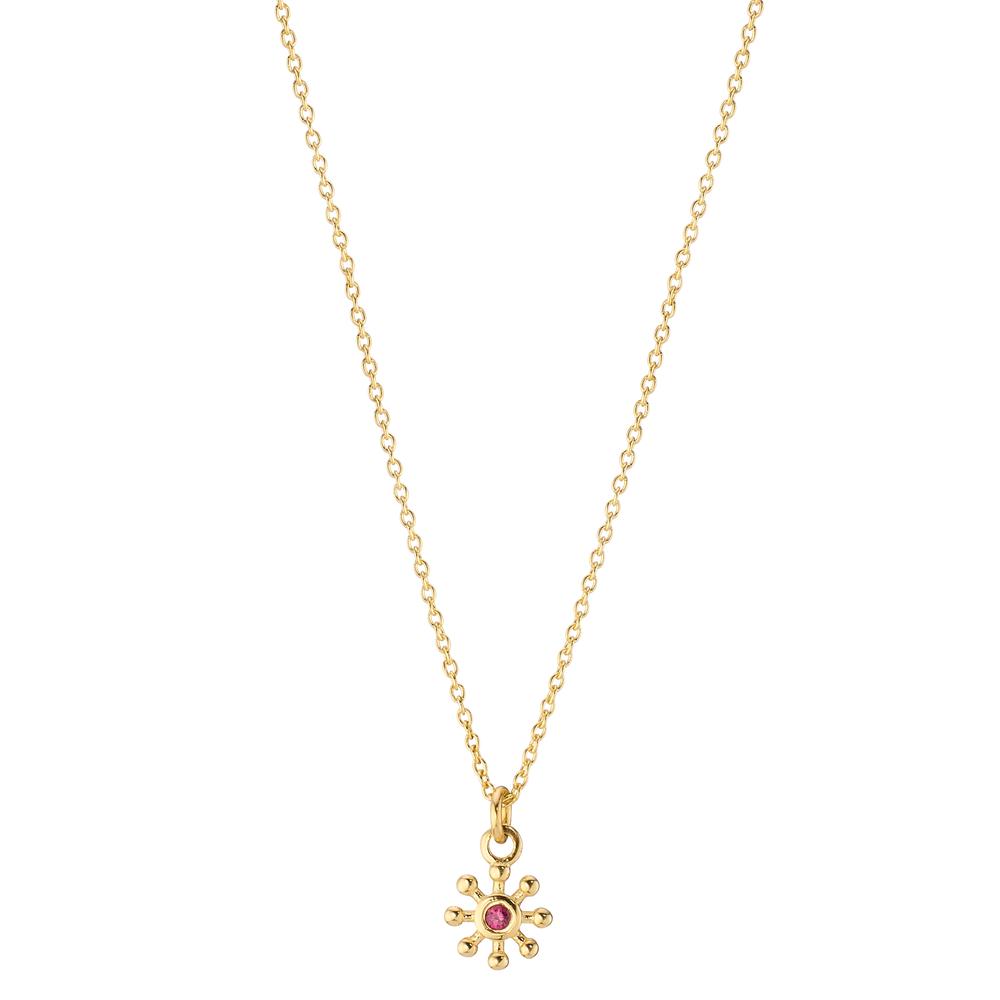 Necklace 14k Yellow Gold Ruby 0.014 ct 39-42 cm