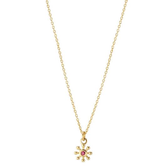 Necklace 14k Yellow Gold Ruby 0.014 ct 39-42 cm