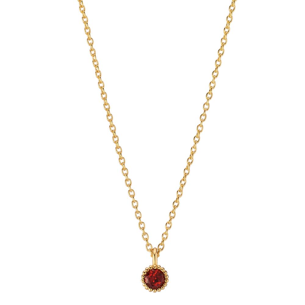 Necklace 14k Yellow Gold Garnet 0.08 ct 39-42 cm