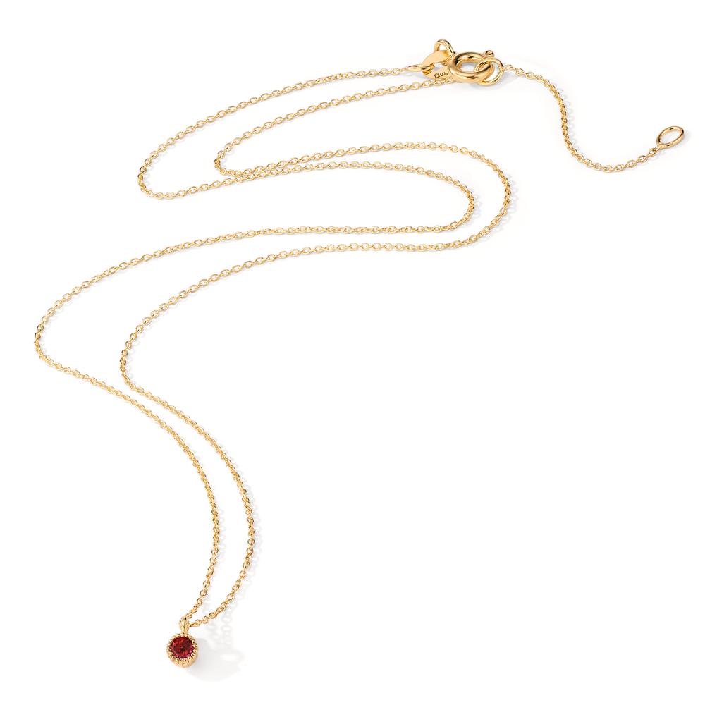 Necklace 14k Yellow Gold Garnet 0.08 ct 39-42 cm