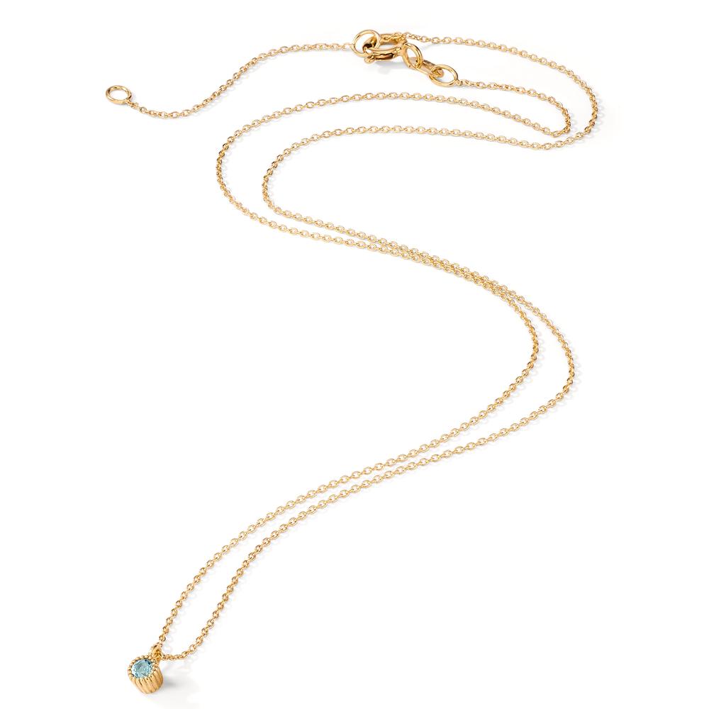 Necklace 14k Yellow Gold Topaz 0.08 ct 39-42 cm