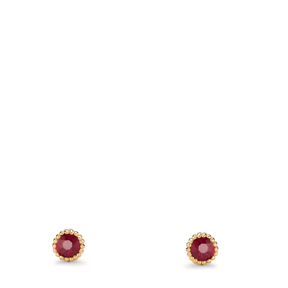 Stud earrings 14k Yellow Gold Ruby 0.15 ct, 2 Stones Ø3 mm