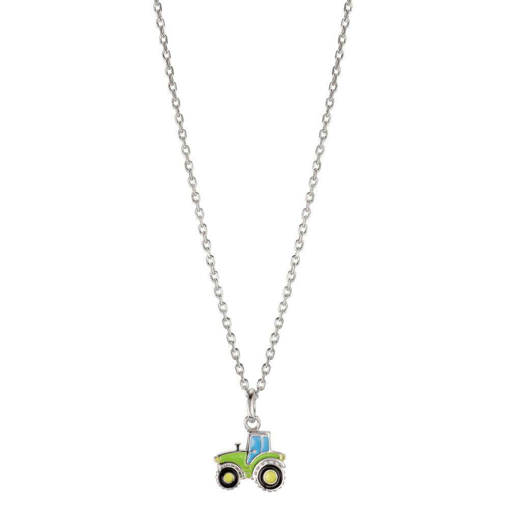 Chain necklace with pendant Silver Rhodium plated Tractor 38-40 cm