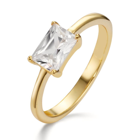 Ring Silver Zirconia Yellow Gold plated