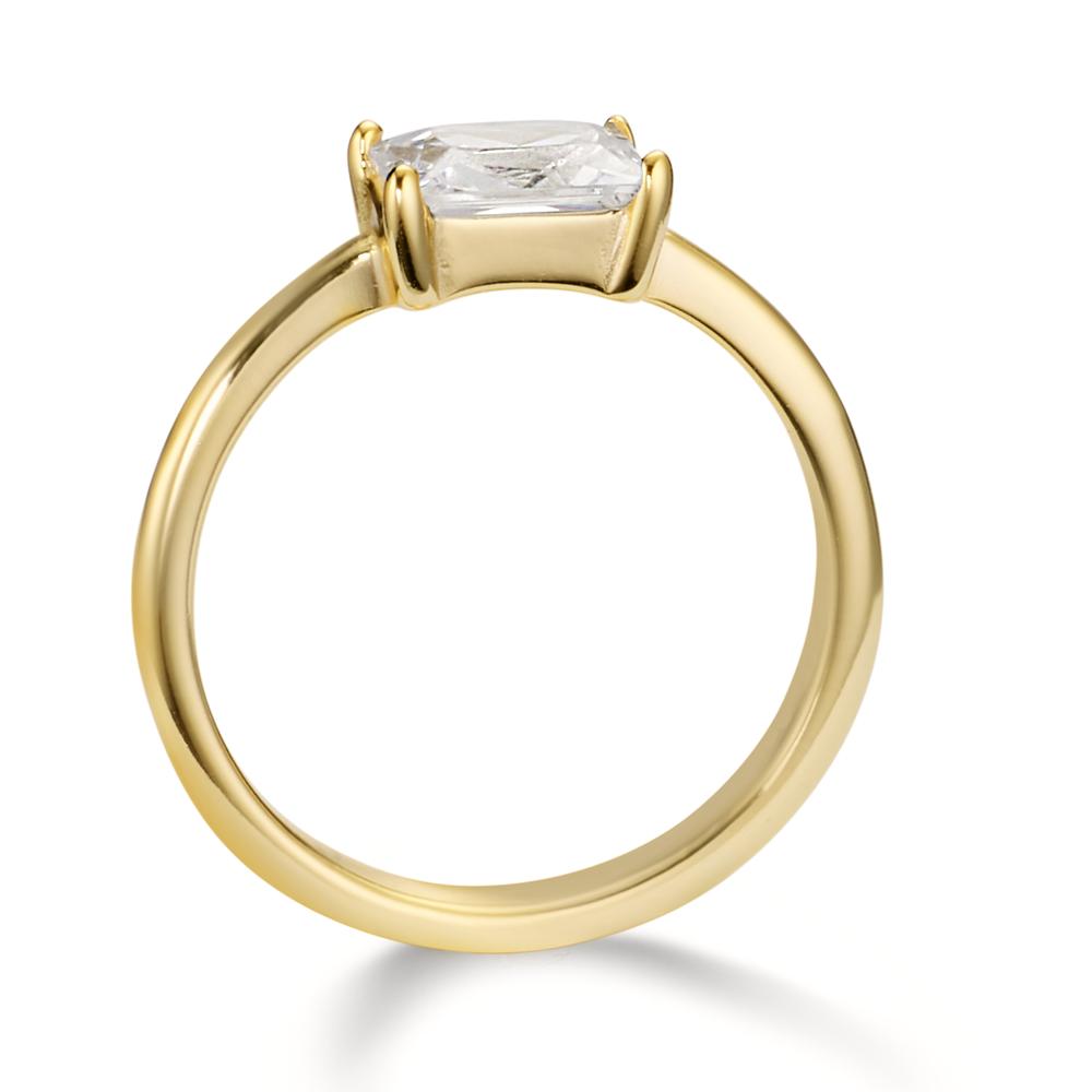 Ring Silver Zirconia Yellow Gold plated