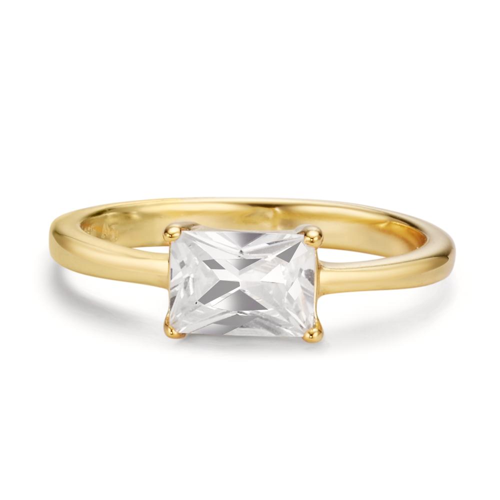 Ring Silver Zirconia Yellow Gold plated