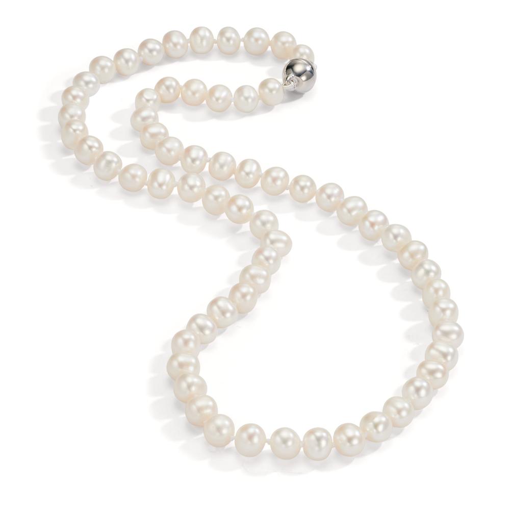 Necklace Silver Rhodium plated Freshwater pearl 45 cm